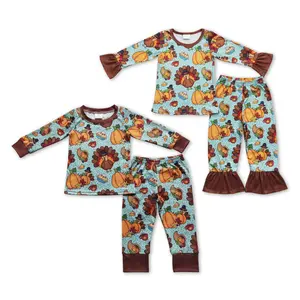 Cozy Thanksgiving Turkey Couple Long Sleeve Set - Matching Outfits for Kids, Ultra-Soft Fabric, Perfect Holiday Vibe, Comfy All Day Cute Style