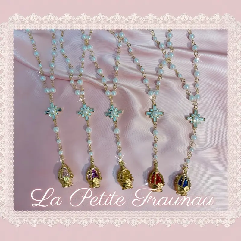 Madoka Magica Inspired Handmade Custom Kawaii Magical Girl Alternative Rosary Style Cosplay Jfashion Gothic Lolita Vkei Necklace