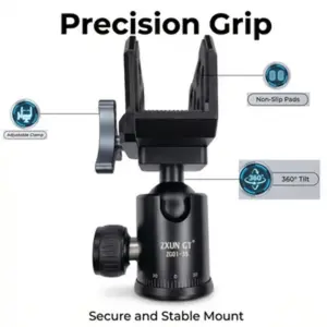 Aluminum Alloy Ball Head Tripod Mount, Suitable for Monopods and Tripods, Outdoor Club Use, Supports 30mm-70mm Clamp Distance