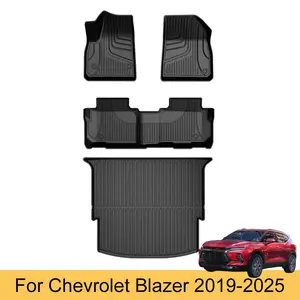AOMSAZTO 4Pcs Car TPE Rubber All Weather Floor Mats Cargo Liner For Chevrolet Blazer 2019-2025,