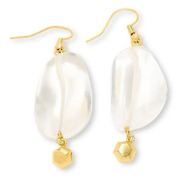 Connie Craig Carroll Jewelry Connie Craig Carroll Clear Quartz Goldtone Drop Earrings
