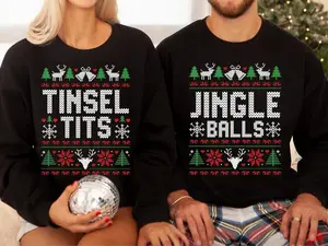 Funny Couples Ugly Christmas Sweater, Unisex Couples Matching Ugly Christmas Sweater - LORA ATCHER