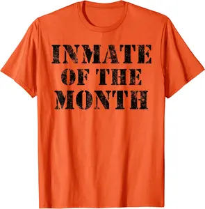 Orange Prison Jail Inmate Prisoner Funny Halloween Costume T-Shirt - Macyulm Shop VF1B09HSNGPLH