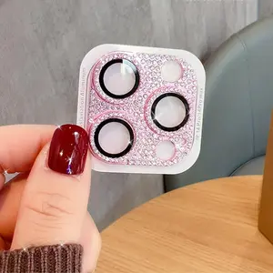 Rhinestone Decor Phone Lens Protector, Anti-scratch Phone Lens Protective Film, Phone Accessories Compatible with iPhone 16 15 14 13 12 11 Pro Max Plus Mini, Cover, Protection