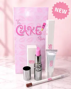 Cake Box Luxury Makeup Set, Pink/Brown Lip Combo with Smooth Lip Liner, Premium Cosmetic Kit