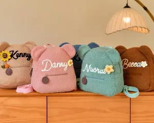Customized Teddy Bear Backpack, Personalized Name Bag, Custom Name Embroidered Bag