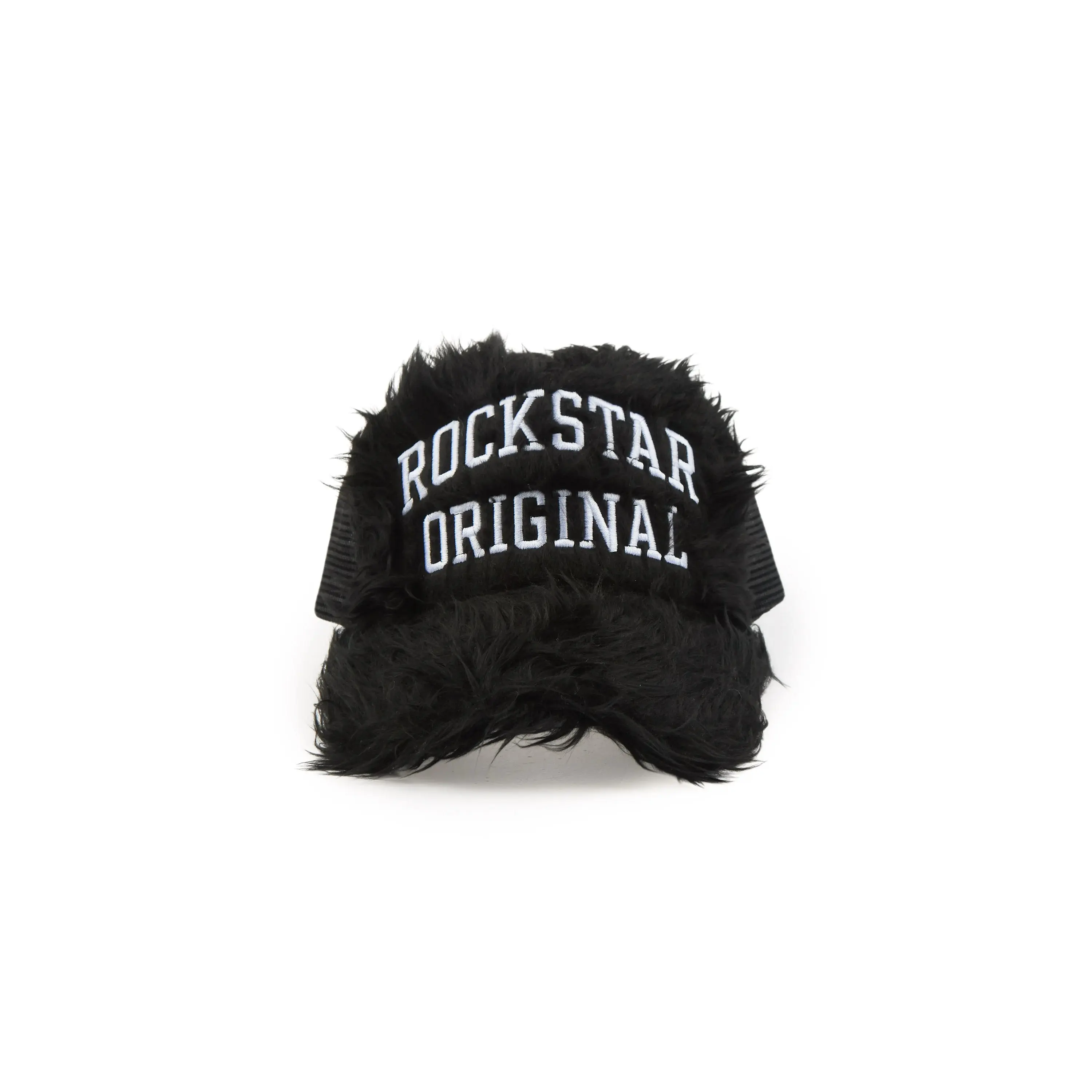 Boys Shaggy Black Fur Trucker Hat Boys Shaggy Black Fur Trucker Hat