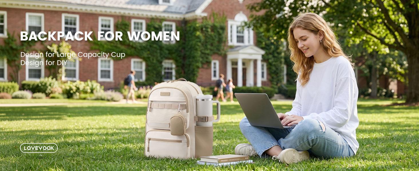 LOVEVOOK College Laptop Backpack, 15.6" Padded Daypack Trolley Sleeve, 14 Pockets, Waterproof Work Bag for Nurse Teacher Office Daily Commute with Accessory Pouch LOVEVOOK College Laptop Backpack, 15.6" Padded Daypack Trolley Sleeve, 14 Pockets, Waterproof Work Bag for Nurse Teacher Office Daily Commute with Accessory Pouch