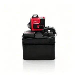 Milwaukee 16‑Line Laser Level Tool Set with Magnetic Swivel Base, Micro‑Adjust, and Protective Canvas Bag – For Drop Ceilings, Cabinetry, and Tile Work
