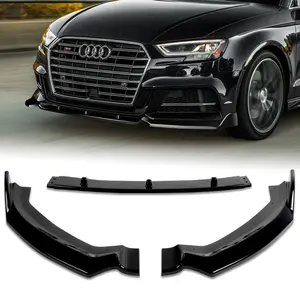 Sport-Style Front Bumper Lip Body Kit Spoiler Compatible with 2017 - 2020 Audi A3 S3 Premium Plus/S-Line Bumper (Sports Bumper Only)