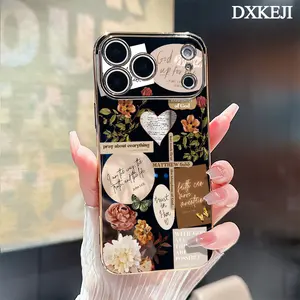 Electroplated Phone Case for iPhone 17 15 Pro Max Air 16 14 Plus 13 12 11 Christian Faith Bible Quote Collage Soft TPU Silicone Dirt-proof Easy to Clean Soft Cover Gift