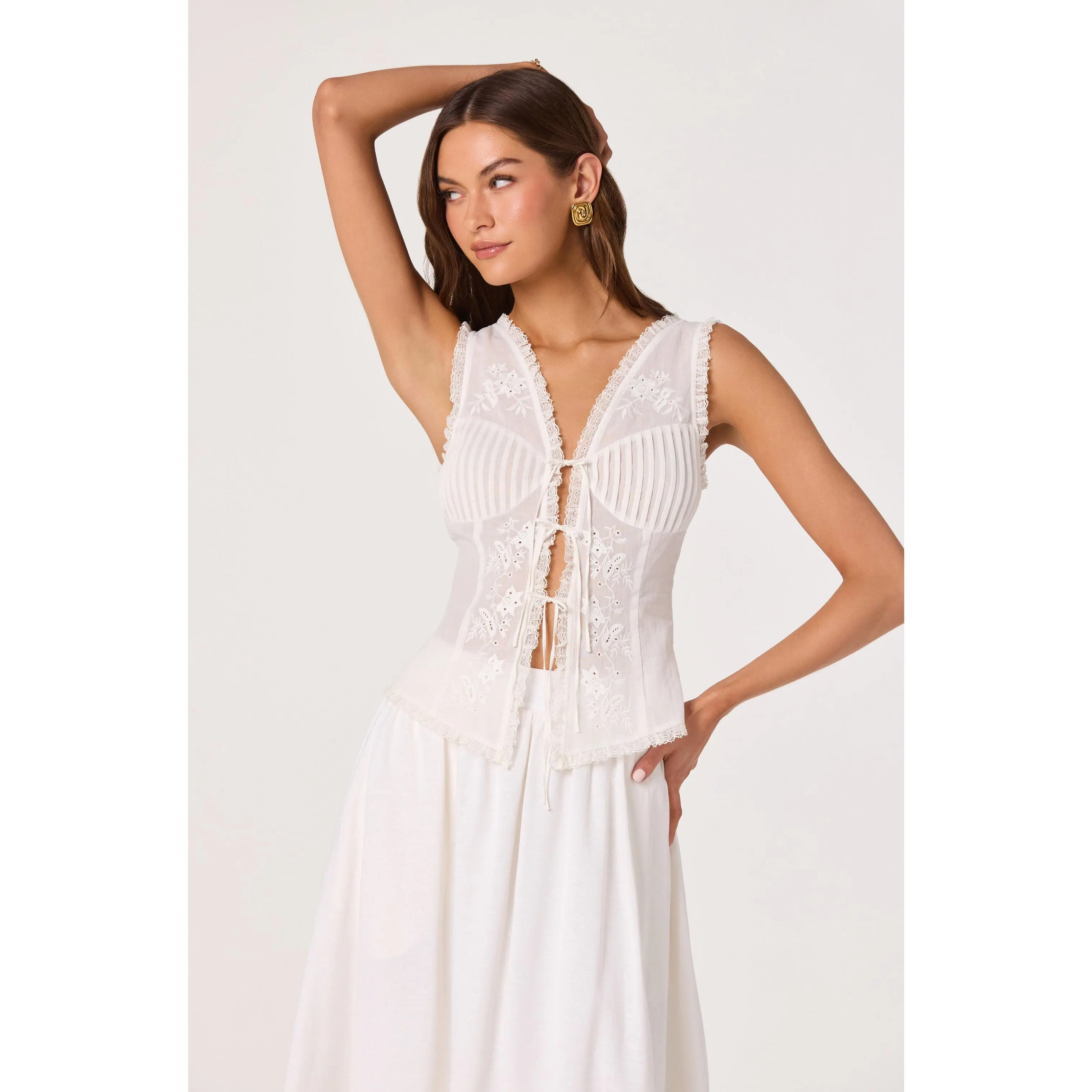 Carine Eyelet Lace Bustier Top