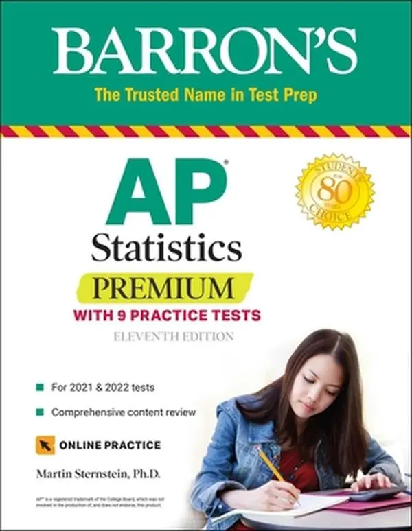 USED Book - AP Statistics Premium: With 9 Practice Tests by Sternstein, Martin (Paperback) - english