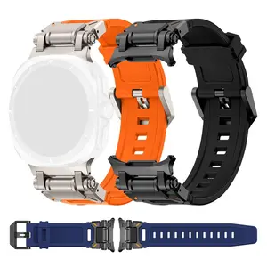 Rubber Men Sports Band, 1 Count Stainless Steel Watch Band for Samsung Galaxy Watch Ultra 47mm Watch Straps, Smart Watch Straps