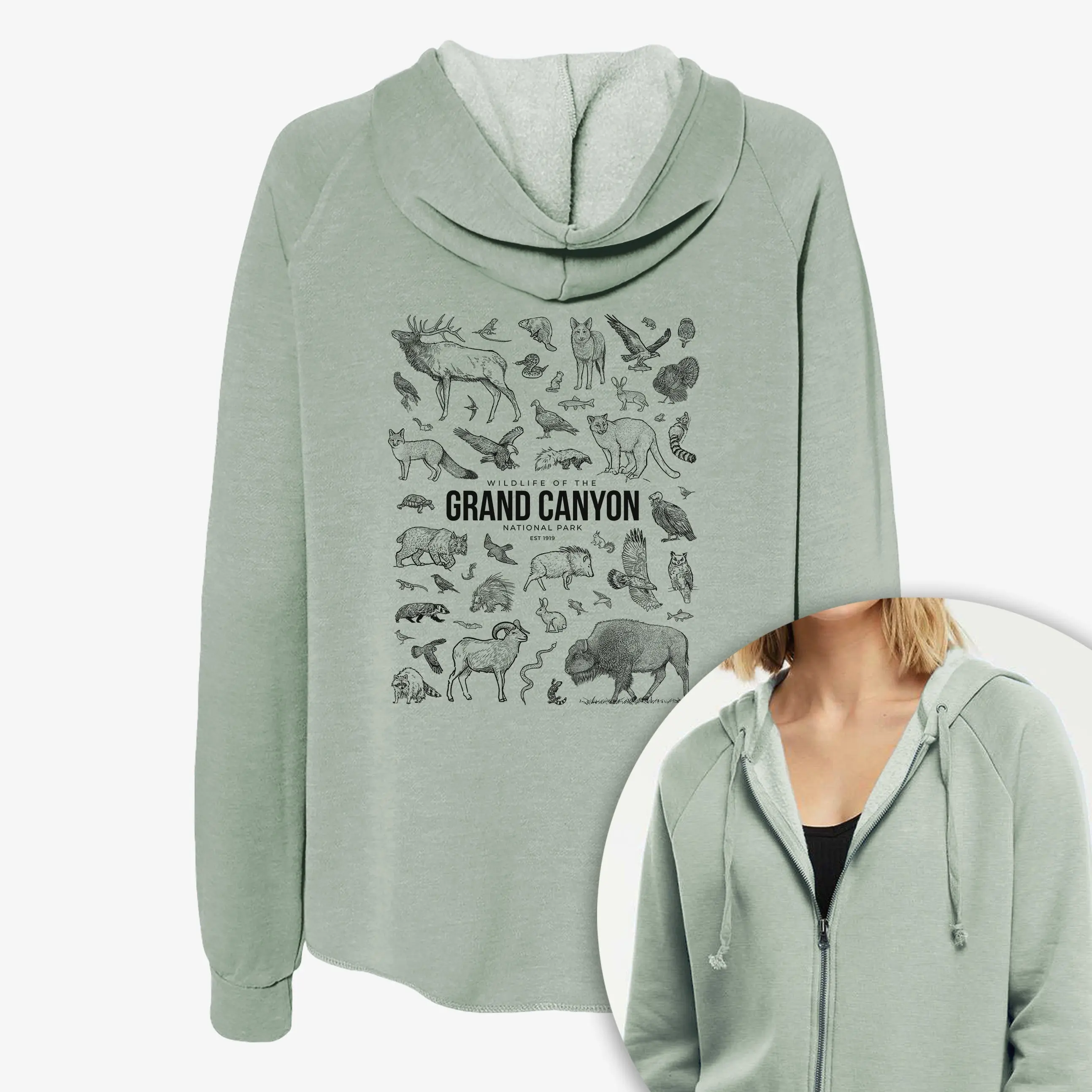 Wildlife of the Grand Canyon National Park - Women's Cali Wave Zip-Up Sweatshirt