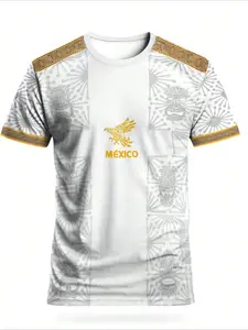 Mexican Aztec Totem Print T-Shirt, Breathable Sports Short Sleeve, Comfortable Casual Wear, Loose Top, Perfect for Gym and Daily Use