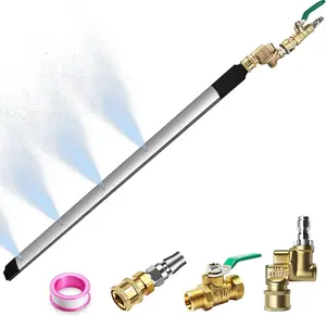 304 Stainless Steel Car Radiator Cleaner 4500PSI High-Pressure 4-Hole Fan Nozzle, 1/5" Ultra-Thin Flat Design, 180° Rotating Brass Adapter, Water-Air Dual-Use. Fits tight spaces Heavy Duty Cleaning Handle