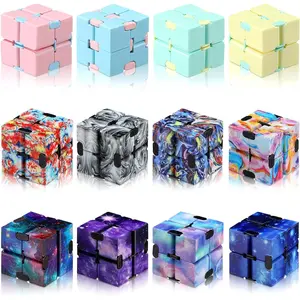 12 Pieces Mini Cube Blocks Desk Toy Magic Sensory Tool Blocks Puzzle Flip Cube for Teens Adults Birthday Favors