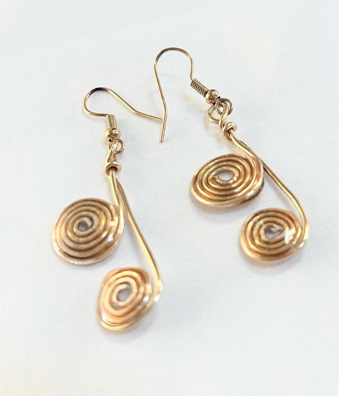 SCS-Golden Echo Spirals 1.5” Coated in Resin Earrings with Elegant Spiral Design and Gold Color Finish