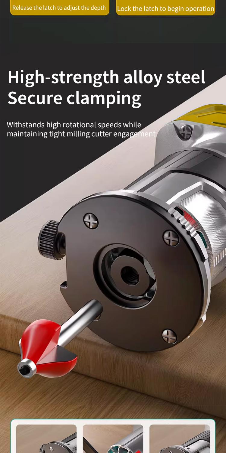 Cordless Palm Trim Router Bare Tool, Brushless Motor, 5-Speed Lock, 5 Adjustable Speeds (12,000 to 30,000 RPM), Edge Trimming & Carving, Compatible With Dewalt 20V Battery, Woodworking Slotting Tool detail 8
