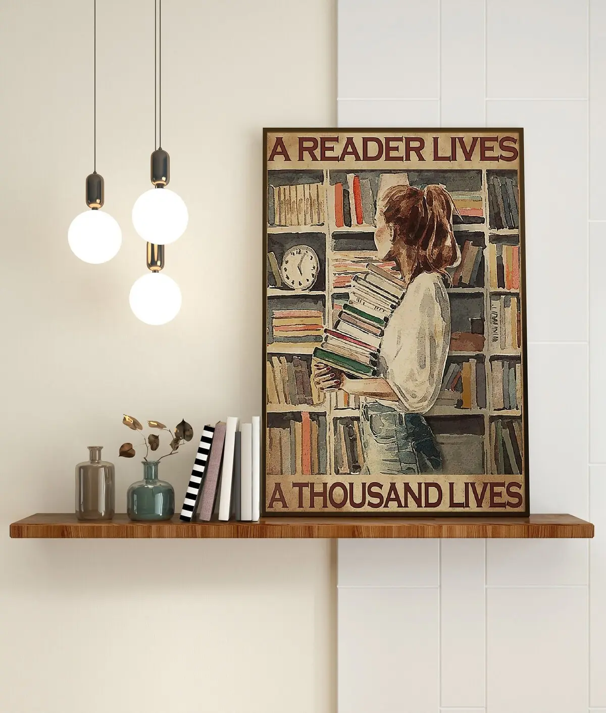 A Reader Lives A Thousand Lives Poster, Bookish Gifts, Book Lover Poster, Reading Poster, Classroom Decor, Love Reading Gift