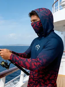 Men's Fishing Hoodie, UPF 50+ Sun Protection Fishing Hooded Top, Long Sleeve Hooded Top for Men, Outdoor Fishing Clothing