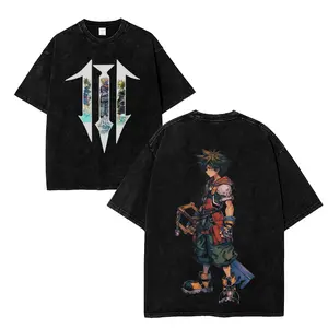 KINGDOM HEARTS SORA v4 Tshirt Unisex graphic tee 90s Fabric Fit Clothes Top Cotton, Menswear Top Black Casual Crewneck Shortsleeve Clothes Soft
