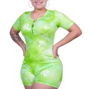 Green Leo horoscope onesie Cotton Comfort Comfy Cute Lightweight Stretchy Womenswear Breathable Loose