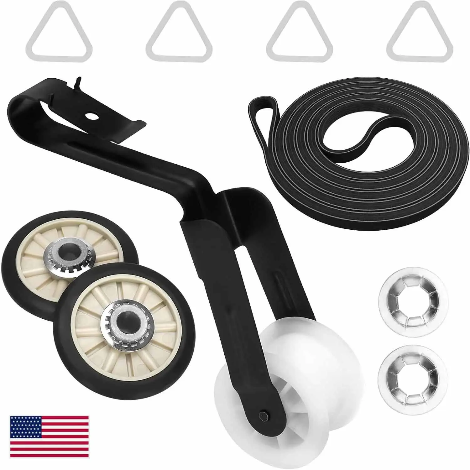4392065 Dryer Repair Kit - Wide Cross-Brand Compatibility for Whirlpool, Kenmore, Maytag - 341241 Drum Belt, 349241T Support Rollers, 691366 Idler Pulley, OEM Specs Dimensions, Full Maintenance Parts, Belt Width 1/4", Complete Kit, Original Match