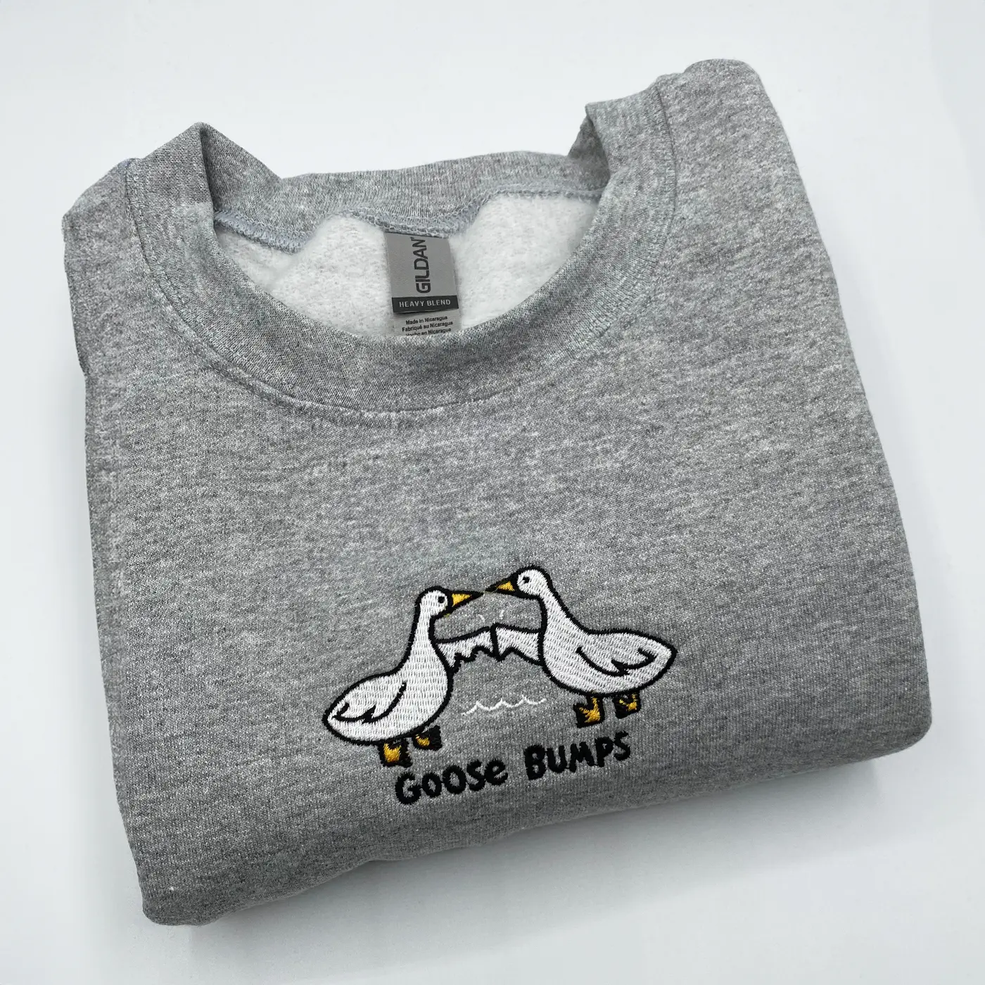 Funny Goose Embroidered Sweatshirt, Goose Bumps Sweatshirt, Funny Sweatshirt