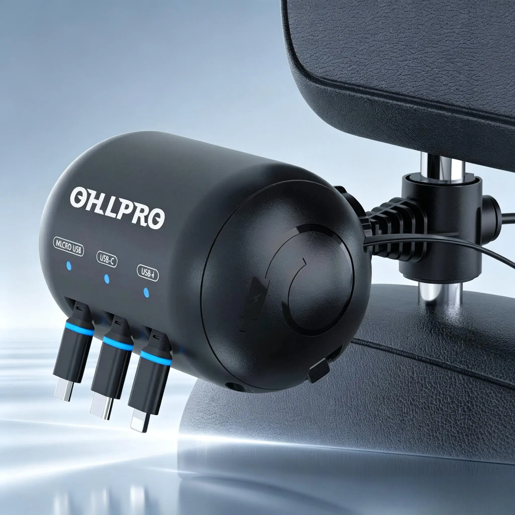 OHLPRO 3-in-1 Backseat Car Charging Station Box - 30W Retractable Fast Charging, iPhone Charger for Car, Tablet-Compatible, Portable Smart Touch, TV Wheels, Ideal for Lyft/Uber Drivers & Christmas Gift