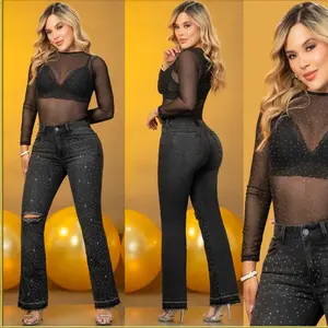 Butt lift Colombian Jeans Flare style, with body shaping, abdominal control, push-up design and skinny fit