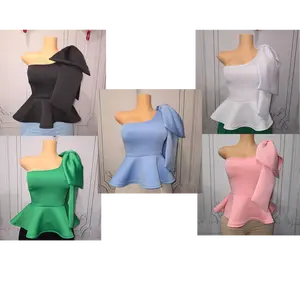 EASTERN PEPLUM - ELEGANT CUTE TOP - BOW ON THE SHOULDER Shirts Womenswear
