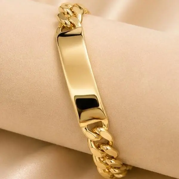 Men’s 14K Gold Laminated Cuban Link ID Bracelet