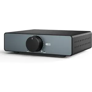 A07 MAX 2  Stereo Amplifier  Audio 300W*2 TPA3255 Class D Power Amp/Bridgeable Mono Amplifier 600 Watt with 3.5mm Line Output for Passive Bookshelf Speakers+DC36V 6A Power Adapter