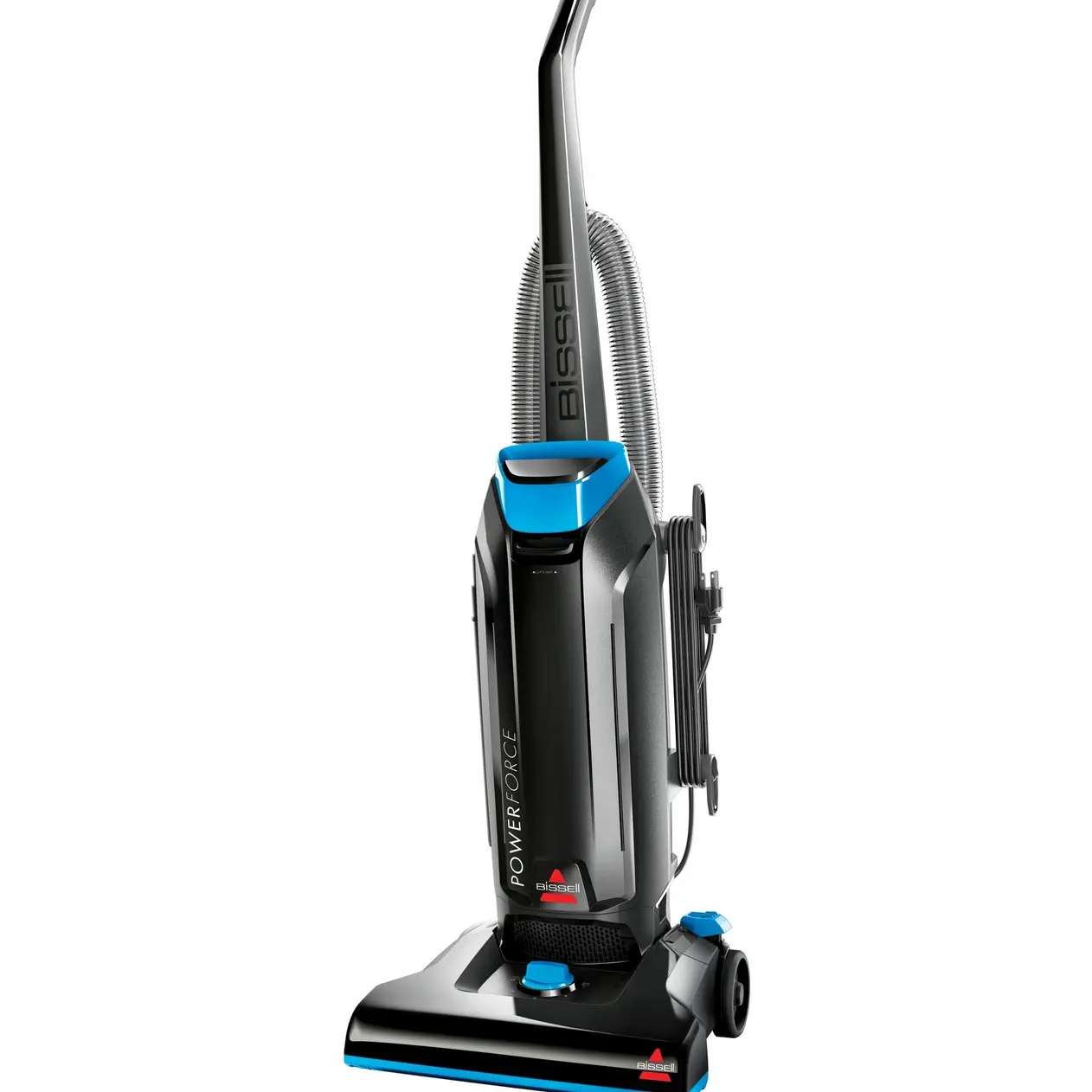 BISSELL PowerForce Bagged, Upright Vacuum, Powerful Suction, Allergen Filtration Bags, Flexible Reach, 1739, Black & Blue