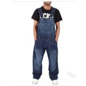 Men's Denim Bib Overalls Loose Fit Jeans with Multiple Pockets Durable Cotton Fabric Size S to 5XL Suitable for Daily Wear Garage Projects and Casual Gatherings