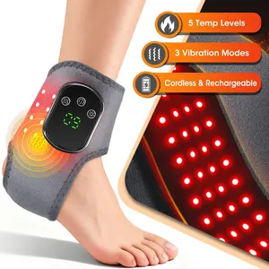 1PCS Light Heat Ankle Massager, 40 LED Heated Pad, Rechargeable Foot Fixator, Portable Vibrating Massage, Joint Relief, Mother's Day Gift, USB Rechargeable Massagers