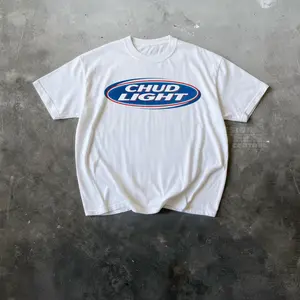 Chud Light T-Shirt Funny Meme Graphic Tee Pure Cotton Casual Streetstyle Trendy Tops for Women for Men Perfect Gift
