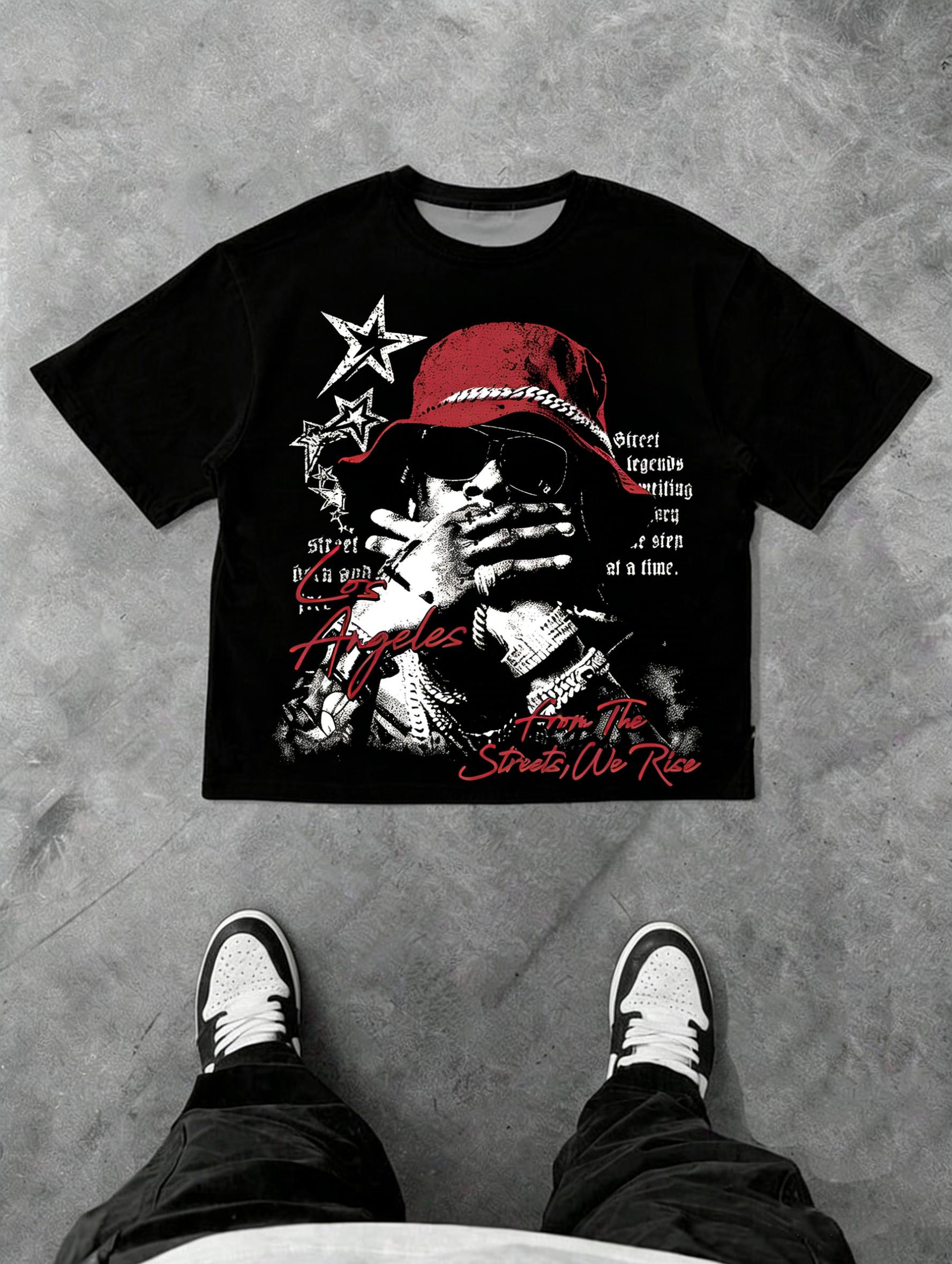 Unisex Y2K 3-pack: oversized T-shirts with hip-hop prints; retro gang-style loose short-sleeve men’s T-shirt; back print T-shirt with a large graphic. Perfect for summer trends, parties, hip-hop venues, and home wear.