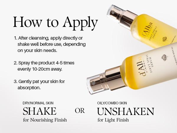 [OFFICIAL d'Alba] White Truffle First Spray Serum - Authentic Face Glow Serum - Lightweight & Vegan Korean Serum Face Spray (3.38 fl oz)