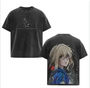 Violet Evergarden Anime Lover New Model Washed T-shirt Year round clothing personality Clothes Plus Size2 Unisex high quality tee