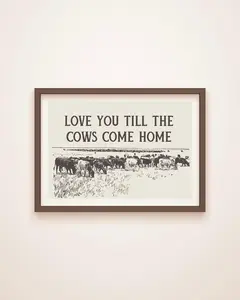(No Frame) I Love You Till the Cows Come Home Western Wall Art Poster Printable Cowboy Decor Rustic Home Print Instant Download Digital Country Style