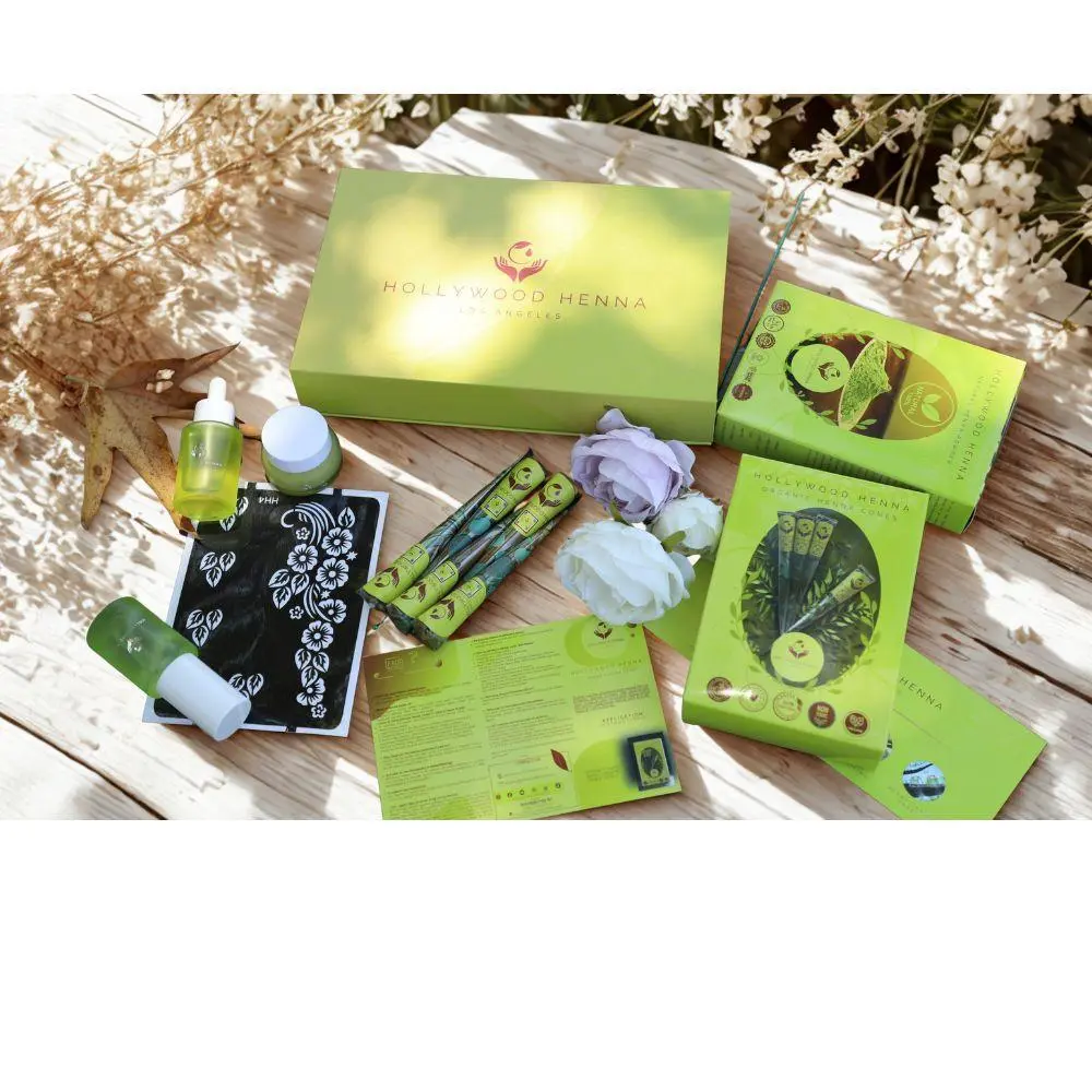 Organic Henna Cones with After Care Kit for Reddish-Brown Color