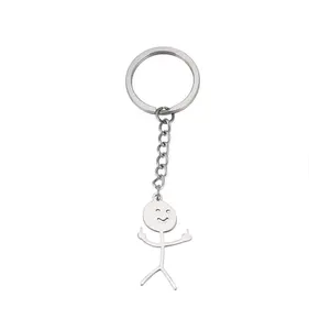 Middle Finger Stick Man Keychain