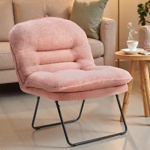 Comfy Saucer Chair, Foldable Padded Chairs for Bedroom, Dorm & Gaming, Foldable Fashion Floor Chair with Back Support for Small Spaces