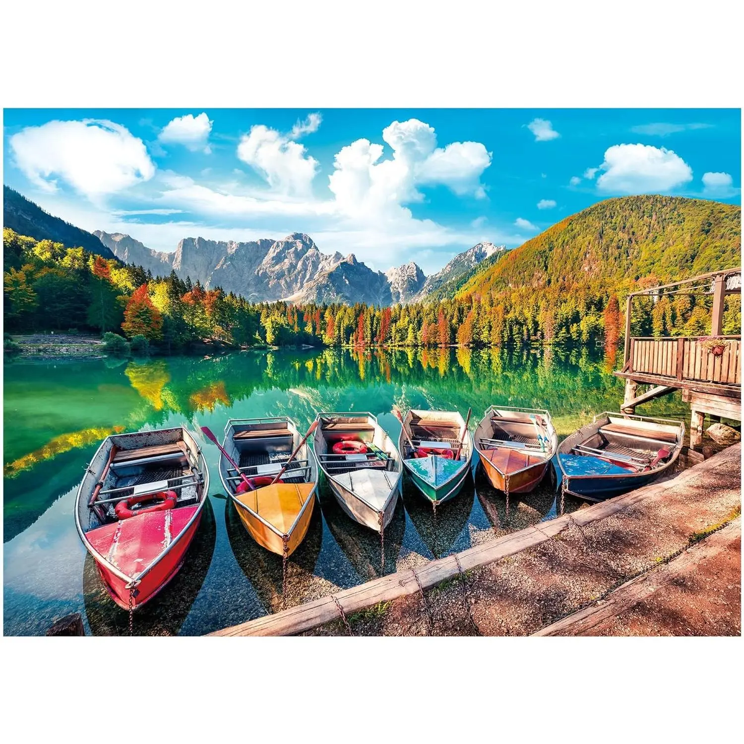 BenBen 1000 Piece Puzzle for Adults Fusine Lake Jigsaw with Letters on Back 26.63 x 19.25 inches Challenging Game Night Home Décor Original Artwork Premium Quality Sturdy Pieces