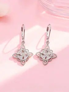 Women's Elegant Celtic Knot Dangle Earrings, 925 Silver Color Plated, Hypoallergenic, Fashionable and Simple, Perfect Gift for Friends