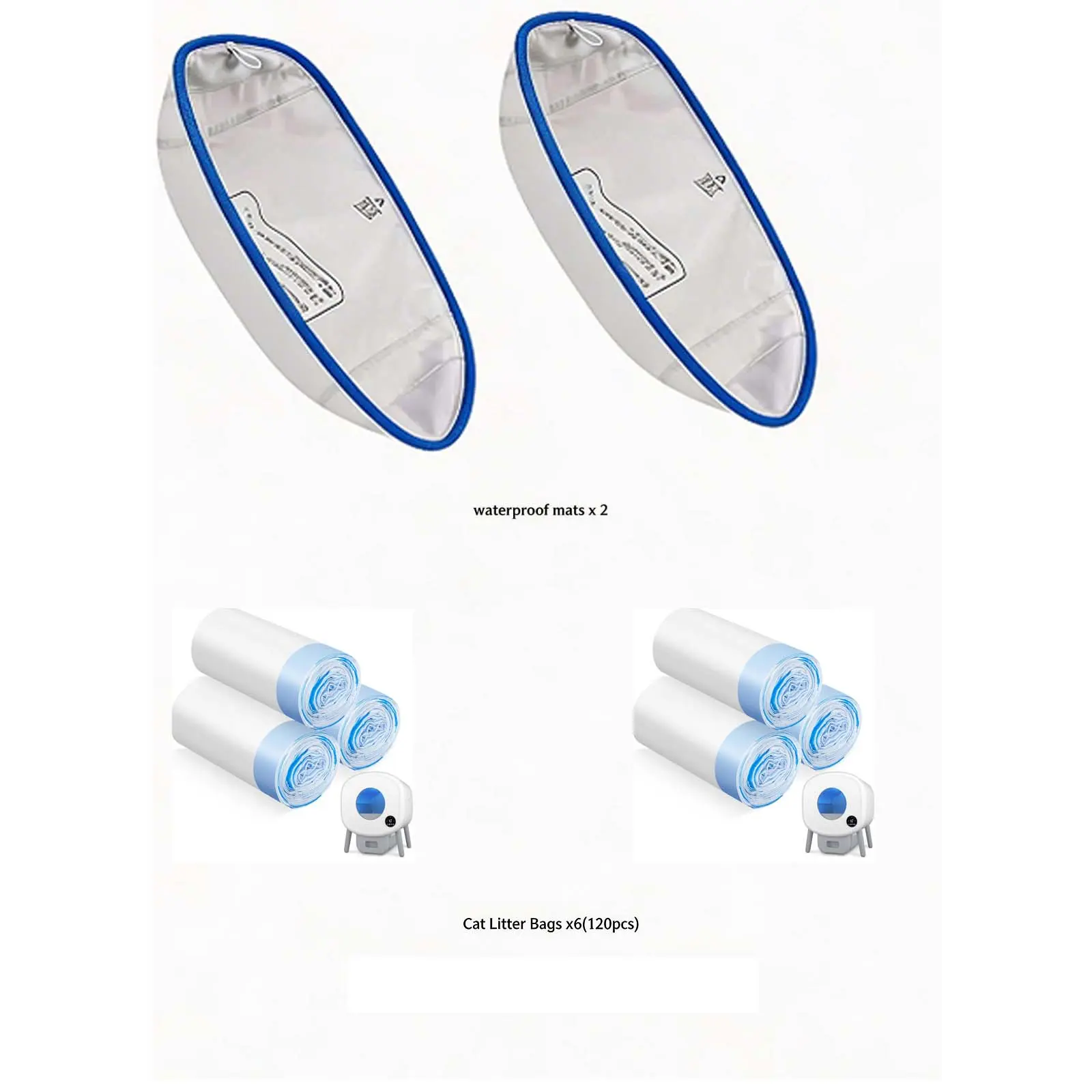 2*Waterproof mat+Cat litter bags*6
