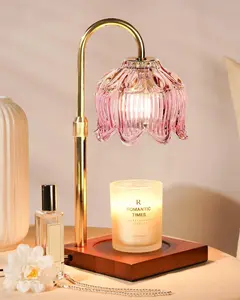 Flower Candle Warmer Lamp with Timer Dimmable, Height Adjustable Candle Lamp Warmer  Gifts for Women Mom Birthday Gifts for Her House Warming Lotus Candle Warmer Light for Jar Candles Home Decor